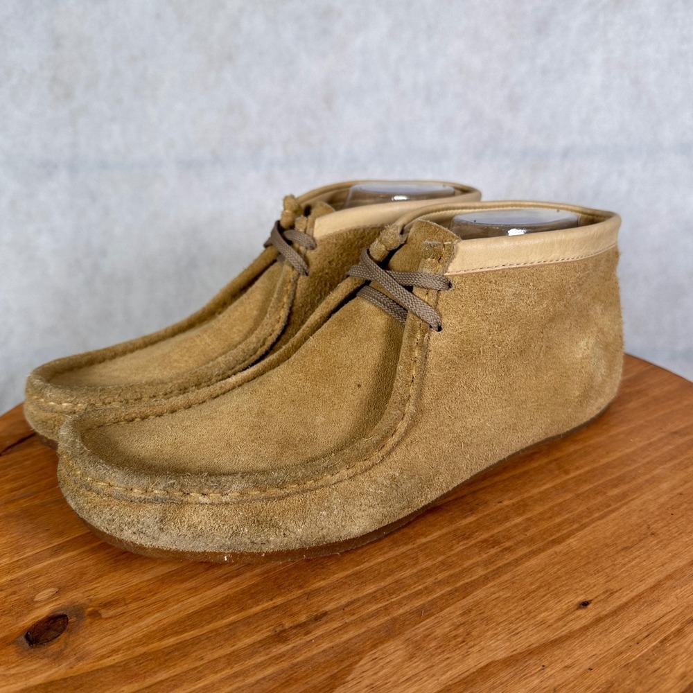 Clarks Wallabee Men 11 Tan Good Suede Moccasin Chukka Boots 36105